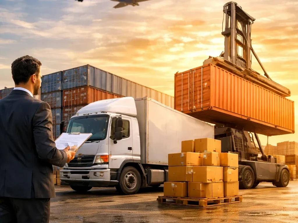 Busy logistics hub